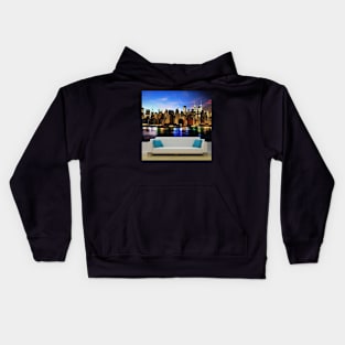 New York Skyline Ai Art Realistic Kids Hoodie